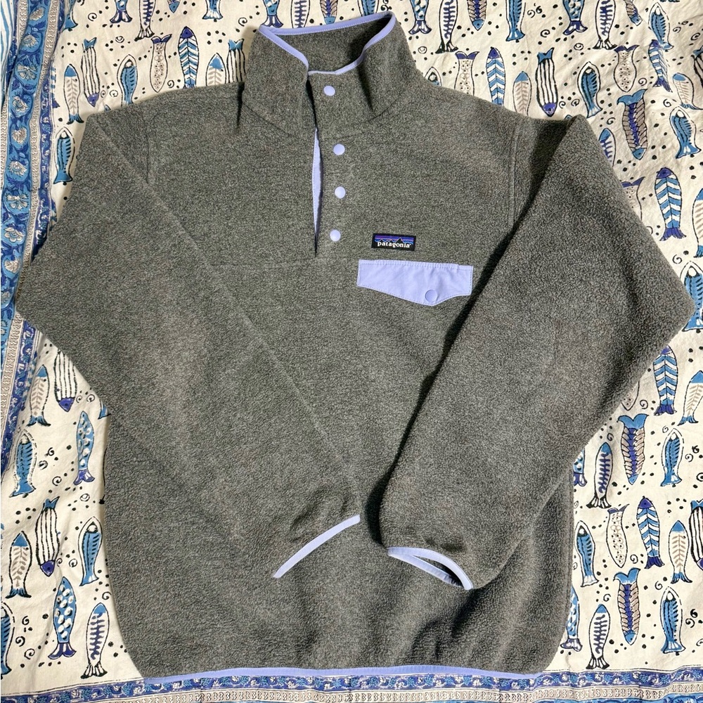 Patagonia Heather Gray Synchilla Snap-T Fleece Pullover